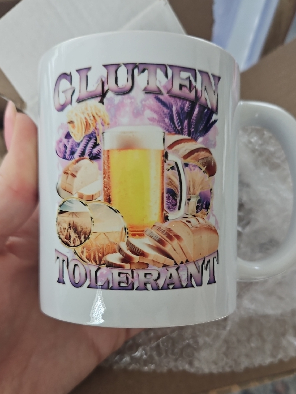 Gluten Tolerant White Ceramic Coffee Mug - Novelty Home Dining